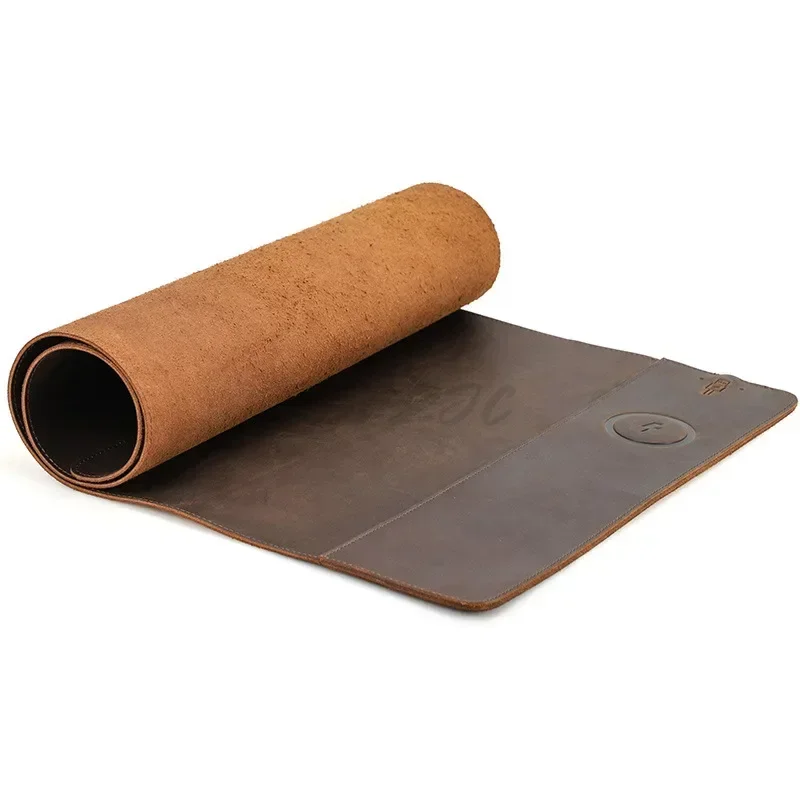 Leatherwork Table - Vintage Cowhide Mouse Pad with Super