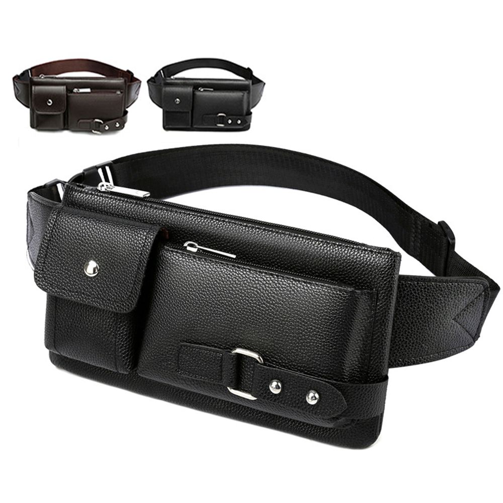 Leatherwork Fasteners - Fashion Men Women Waist Bag Casual