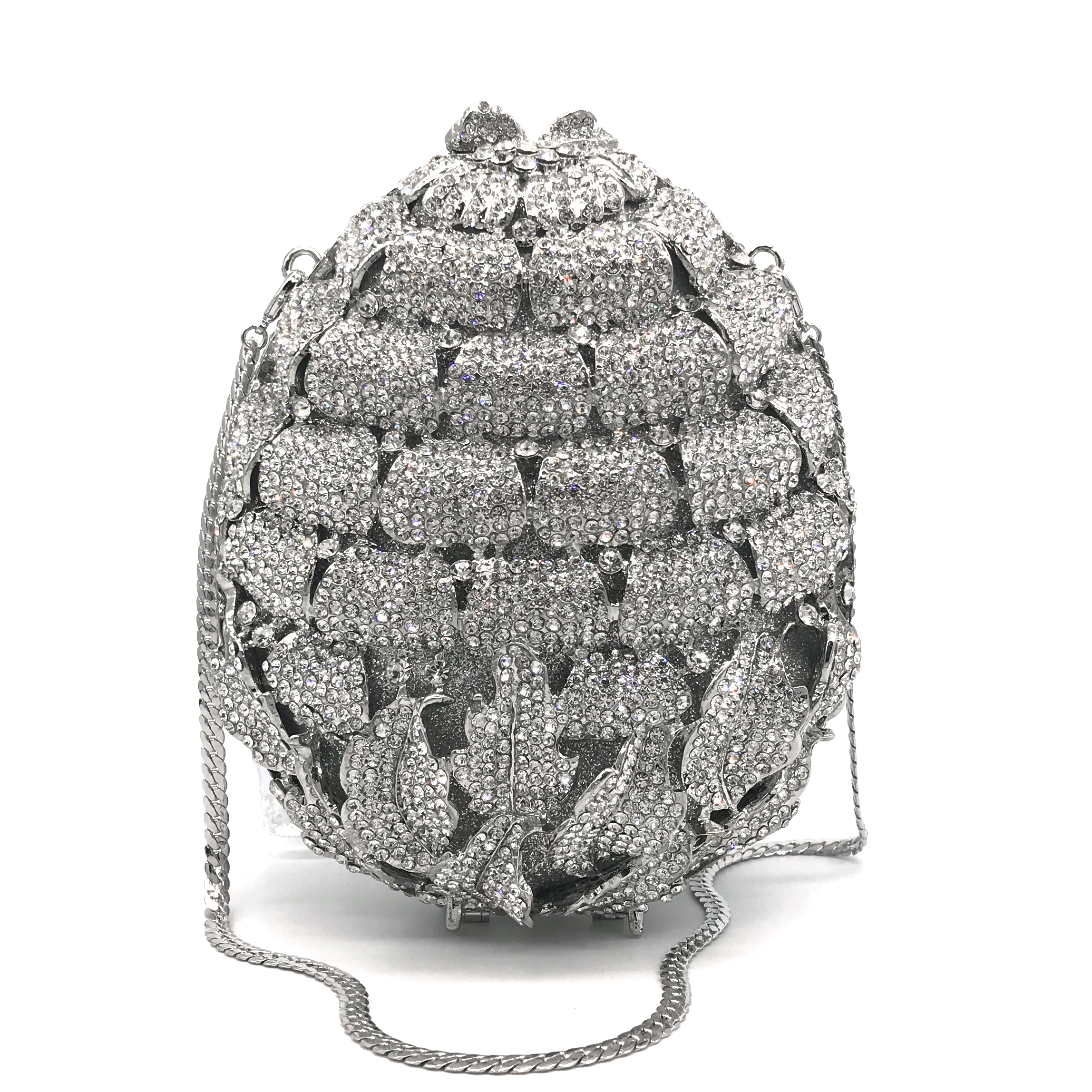 Leather Work Handbag - Wholesale Luxury Silver Pineapple Lady Evening