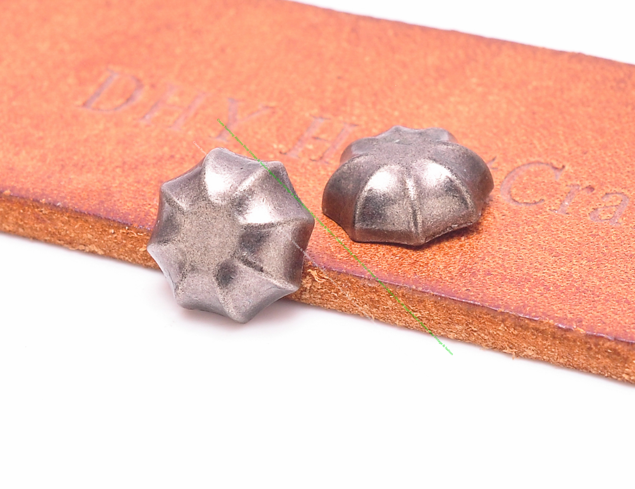 Leatherwork Jewelry - 50Pcs Retro Silver Rosette Flower Leather