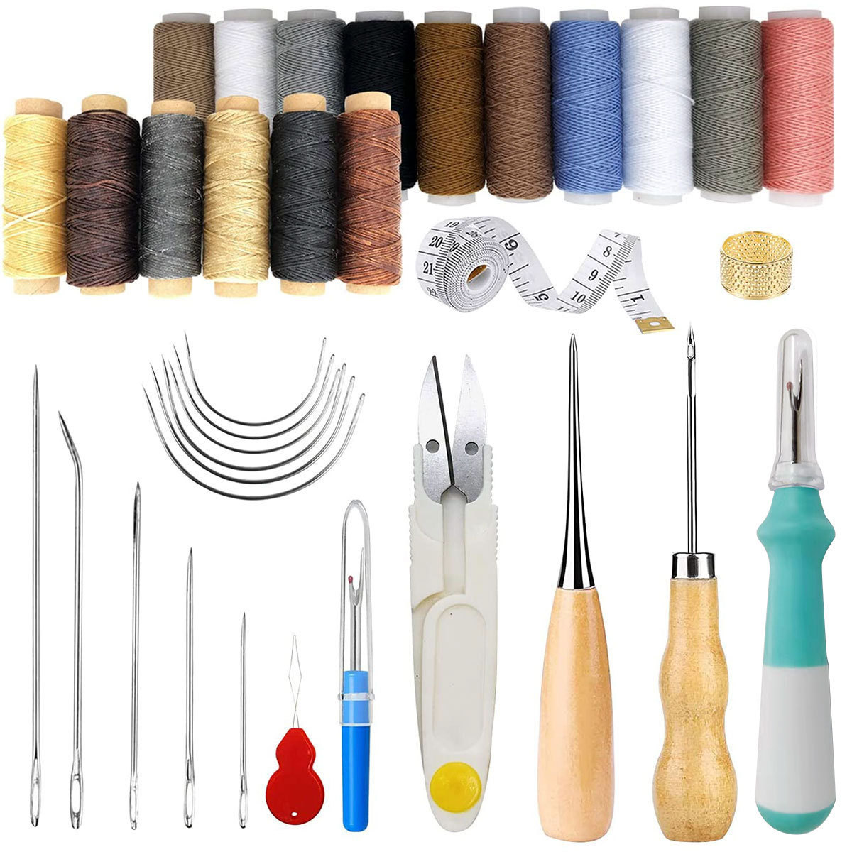 Leatherwork Kits For Beginners - 34-Piece Leather Craft Tools Kit –