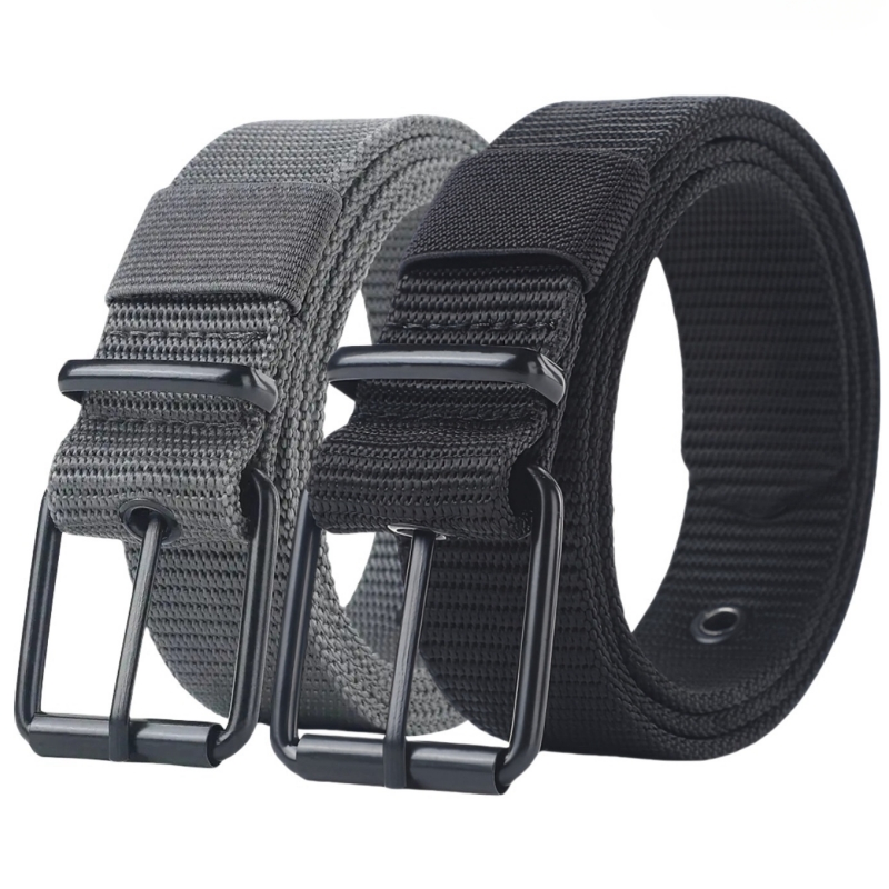 New Men Belt Porous Canvas Pin - Leatherwork Eyelets recension och pris