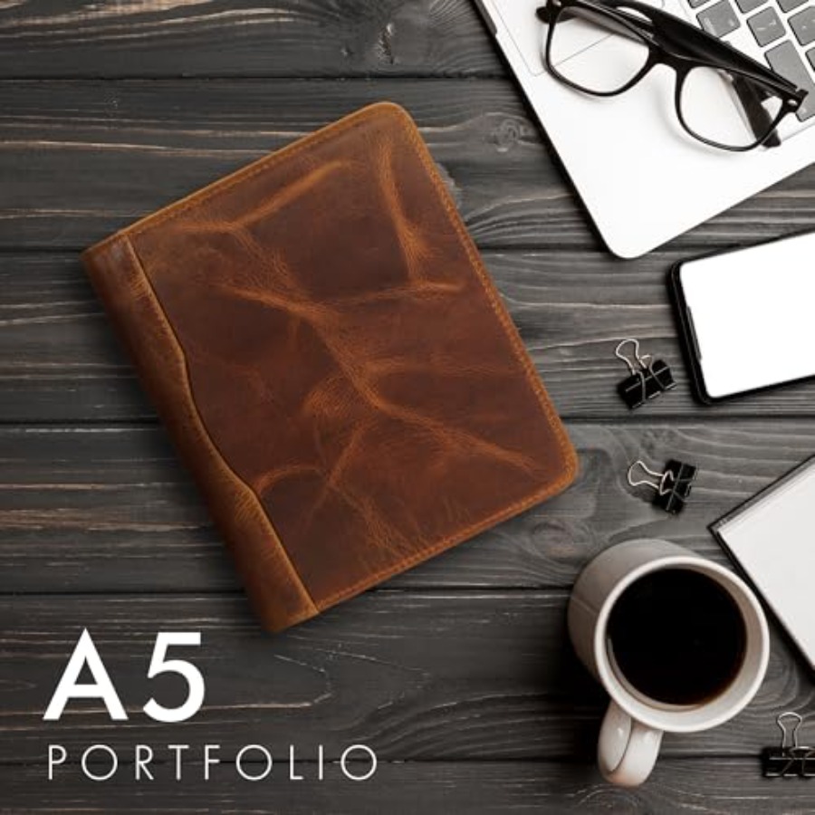 Leather A5 Portfolio Padfolio  - Leather Work Folio recension och pris