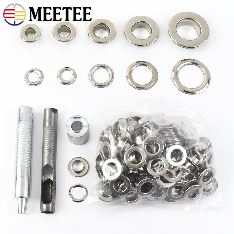100Sets Meetee 4-10mm 3Colors  - Leatherwork Eyelets recension och pris
