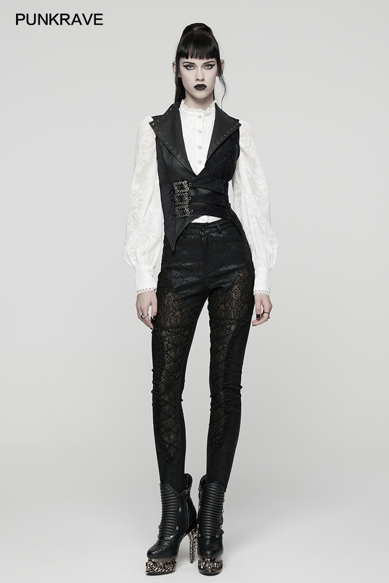 PUNK RAVE Women's Punk Leather - Leatherwork Eyelets recension och pris