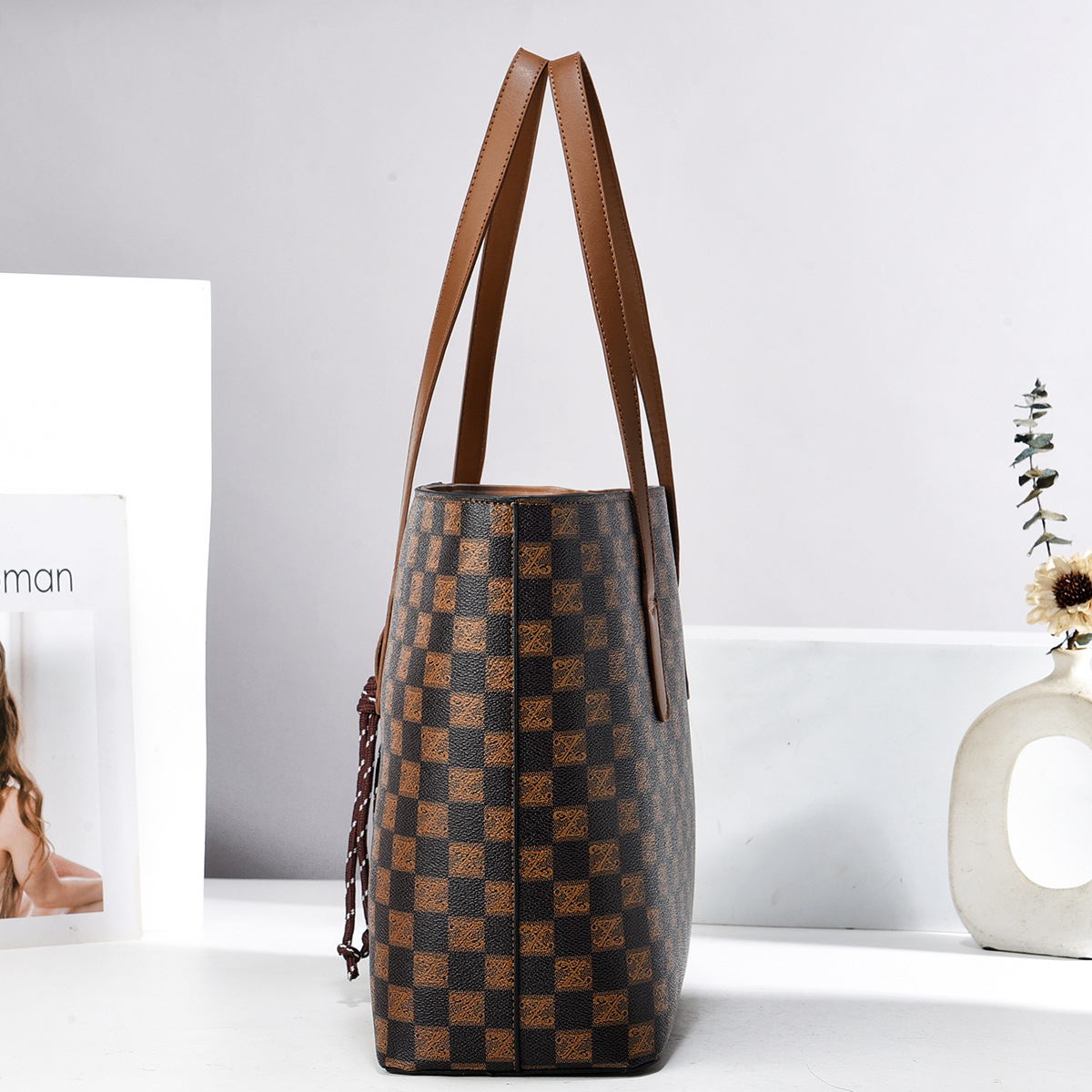 Tote Bags PU Leather Purses an - Leather Work Handbag recension och pris