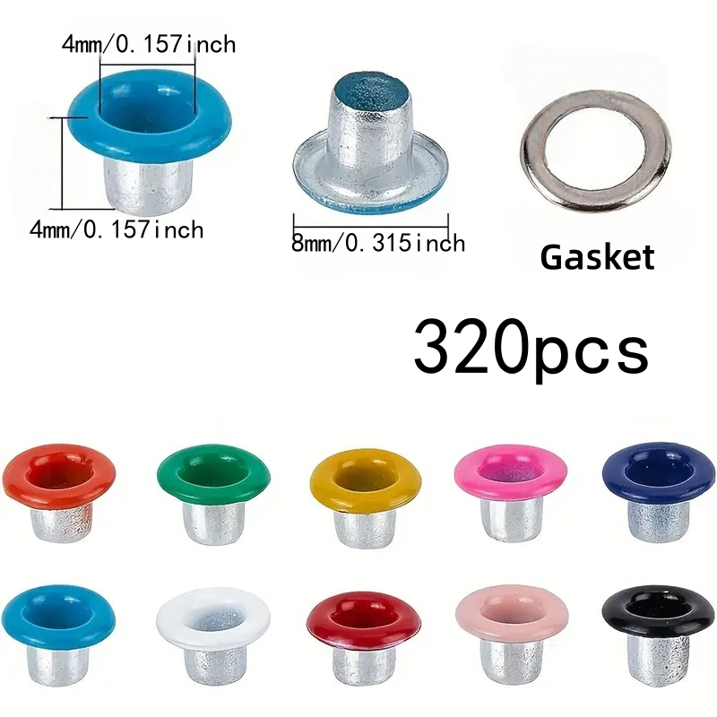 320Pcs 4mm Mixed Stainless Ste - Leatherwork Eyelets recension och pris