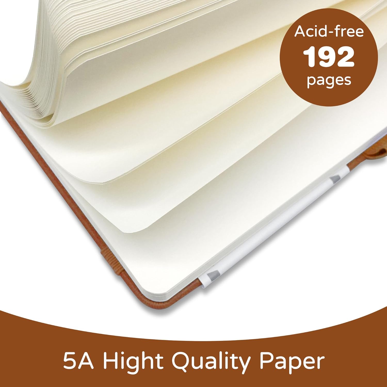 A5 Blank Journal Notebook, 192 - Leatherwork Books recension och pris