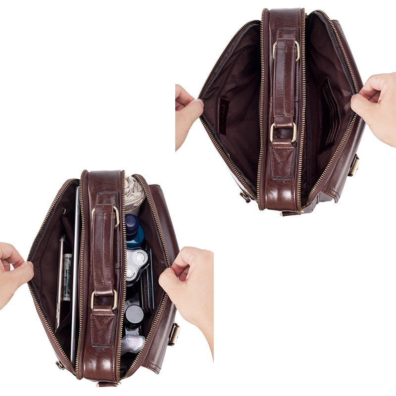 Men's Genuine Leather Shoulder - Leather Work Handbag recension och pris