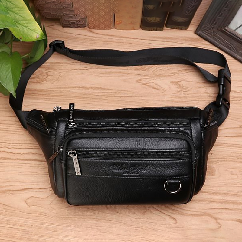 Men Waist Fanny Bags Sling Che - Leatherwork Fasteners recension och pris