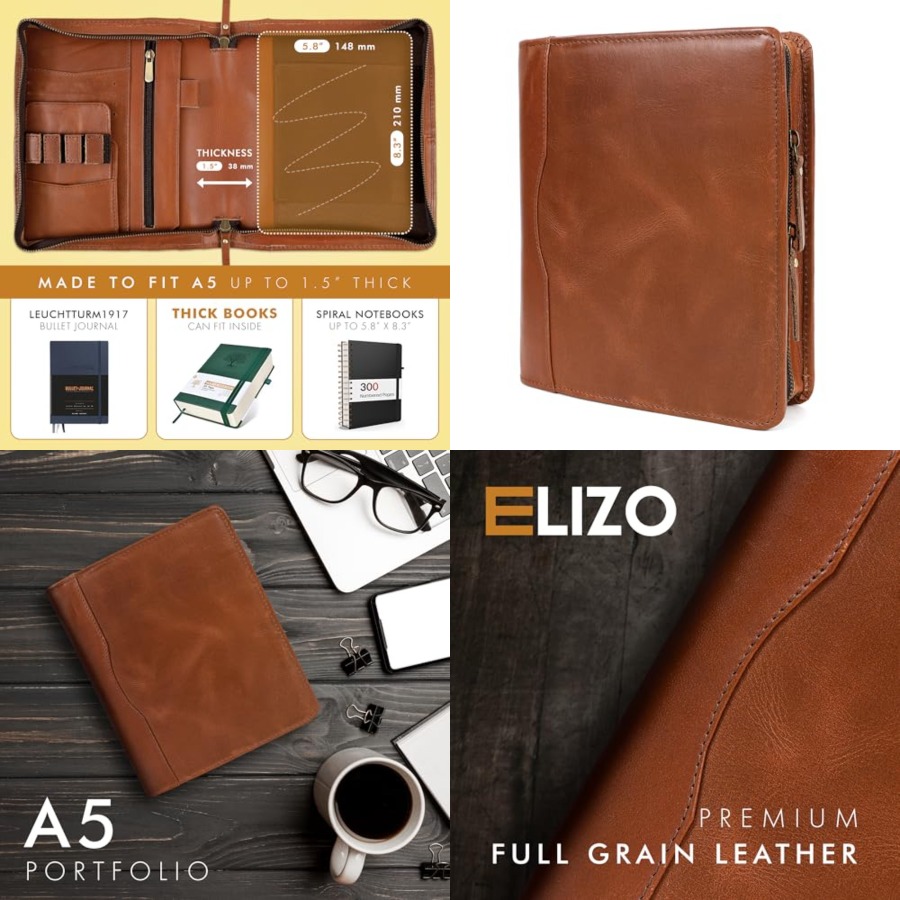Leather A5 Portfolio Padfolio  - Leather Work Folio recension och pris