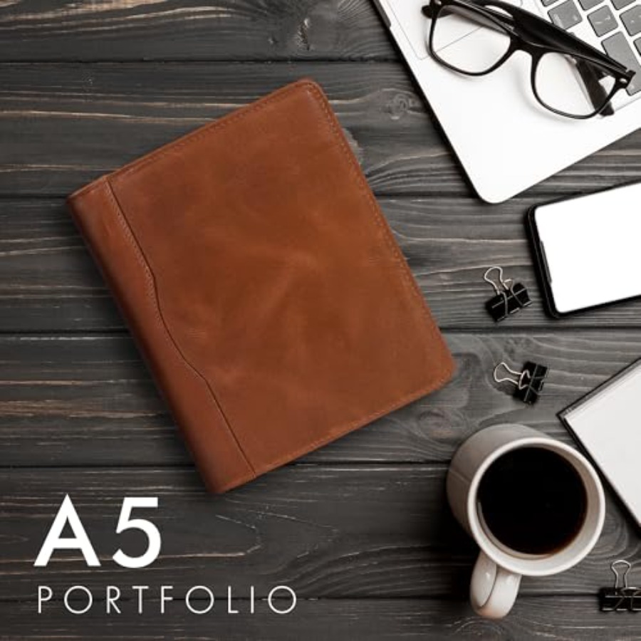 Leather A5 Portfolio Padfolio  - Leather Work Folio recension och pris