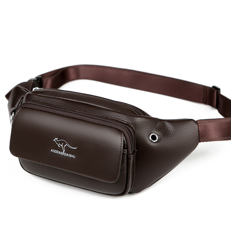 Luxury Brand Waist Bag Men Lea - Leatherwork Fasteners recension och pris