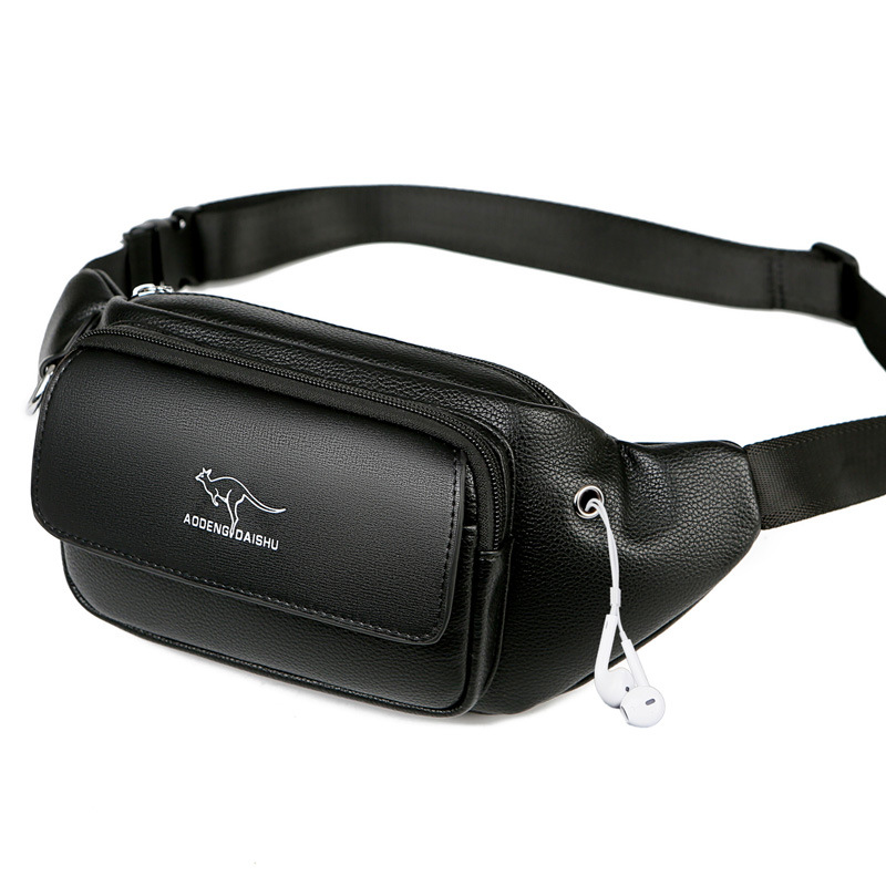 Luxury Brand Waist Bag Men Lea - Leatherwork Fasteners recension och pris