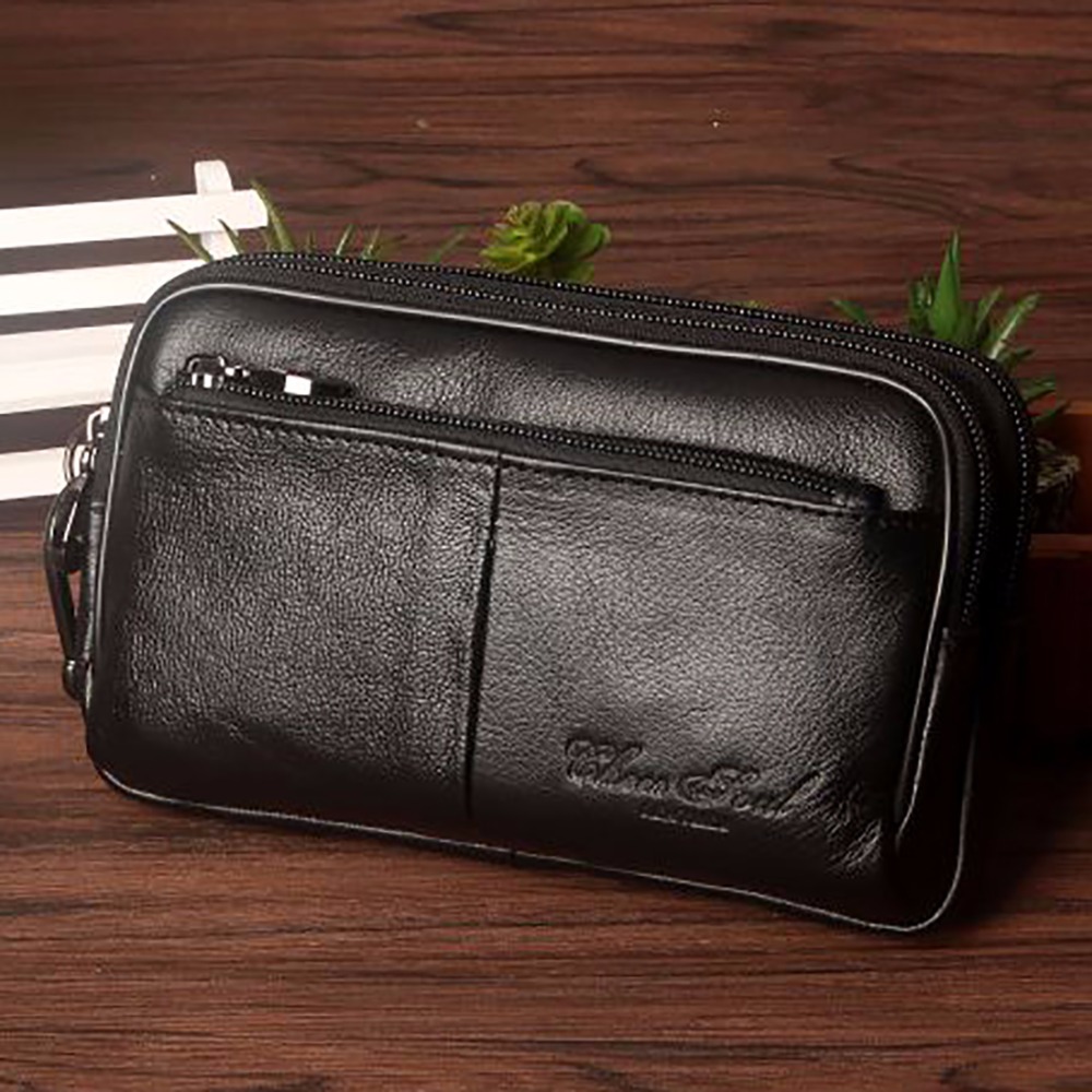 Men Clutch Waist Pack Bag Cell - Leatherwork Fasteners recension och pris