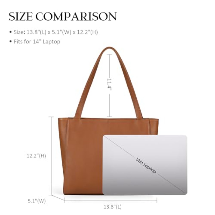 Genuine Leather Zipper Tote Ba - Leather Work Handbags For Women recension och pris