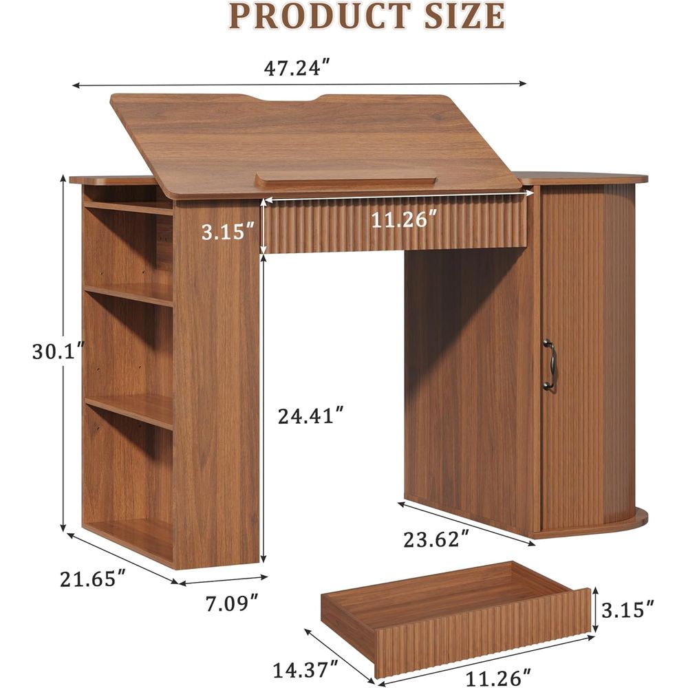 Storage Cabinet Desk with Draw - For Leather Work recension och pris