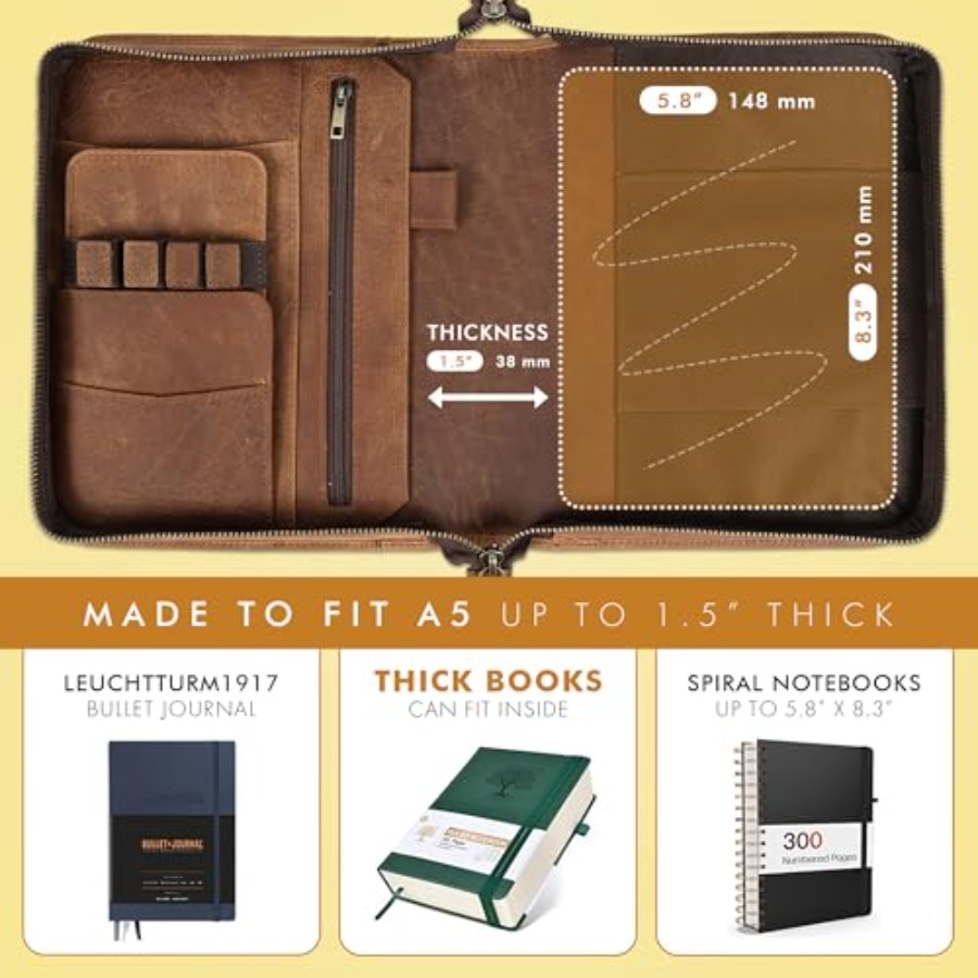 Leather A5 Portfolio Padfolio  - Leather Work Folio recension och pris
