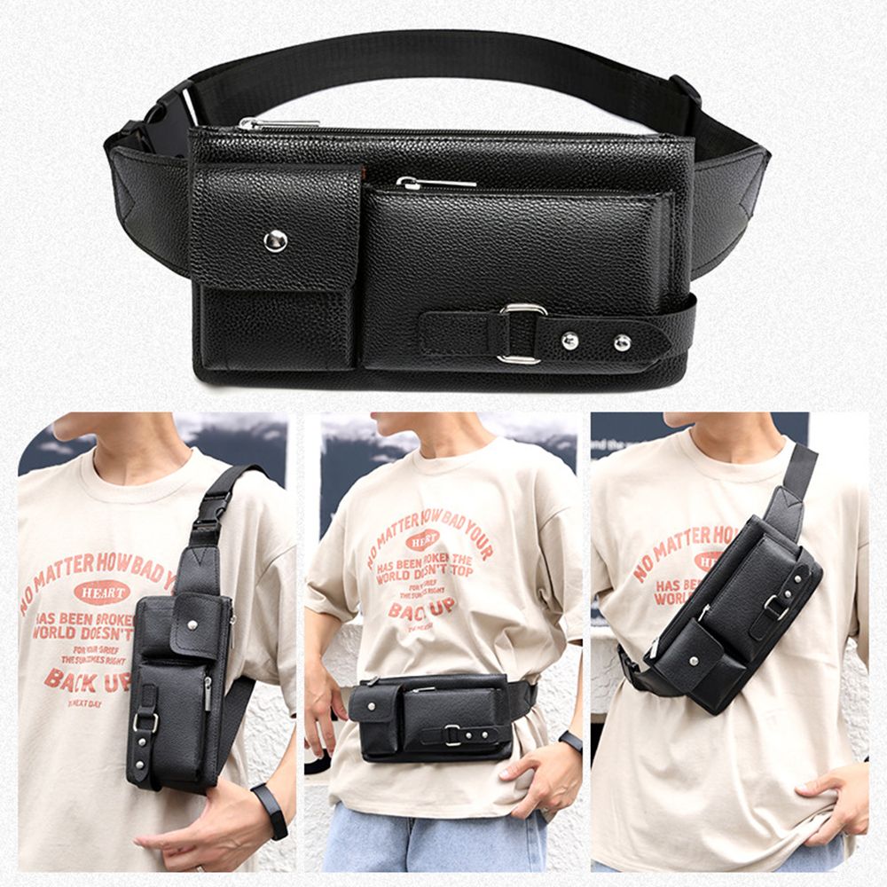 Fashion Men Women Waist Bag Ca - Leatherwork Fasteners recension och pris