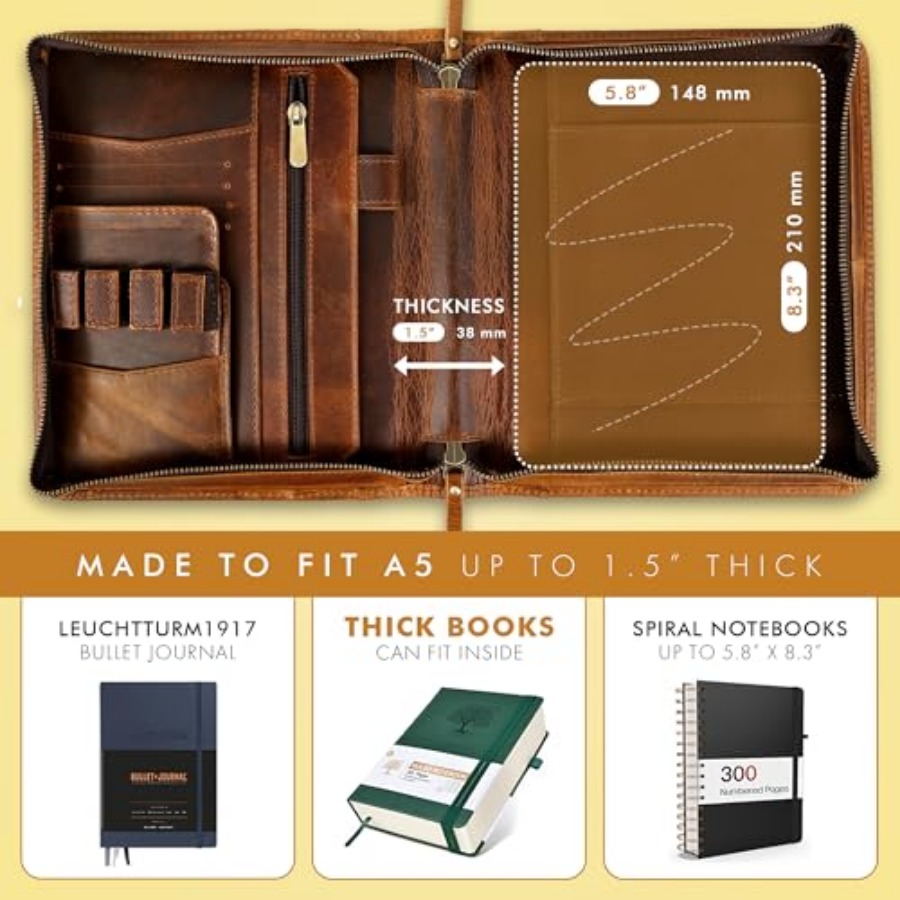 Leather A5 Portfolio Padfolio  - Leather Work Folio recension och pris