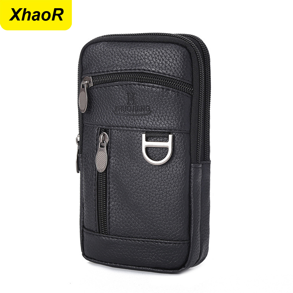 Men Waist Bag Mobile Phone Bag - Leatherwork Fasteners recension och pris