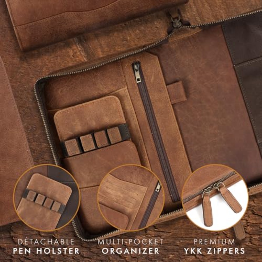 Leather A5 Portfolio Padfolio  - Leather Work Folio recension och pris