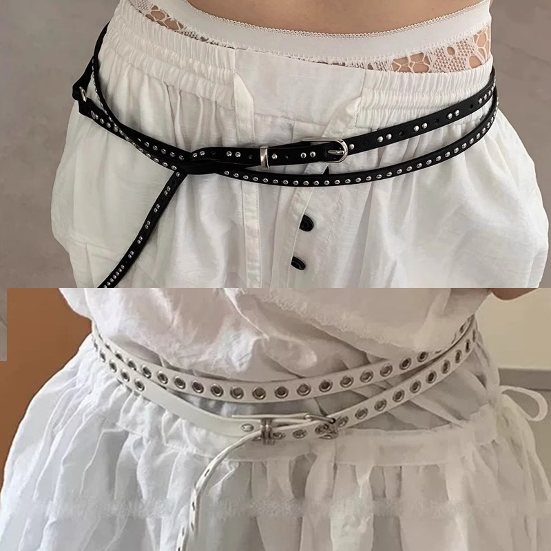 Punk Double Loop Thin Belt Ret - Leatherwork Eyelets recension och pris