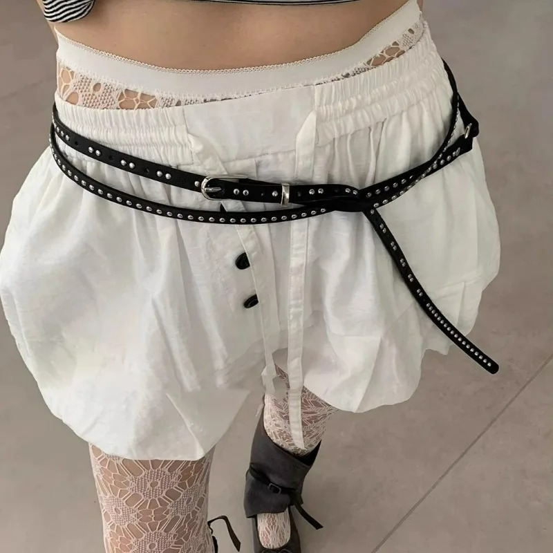 Punk Double Loop Thin Belt Ret - Leatherwork Eyelets recension och pris