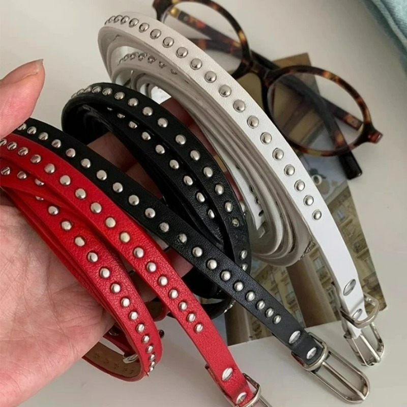 Punk Double Loop Thin Belt Ret - Leatherwork Eyelets recension och pris