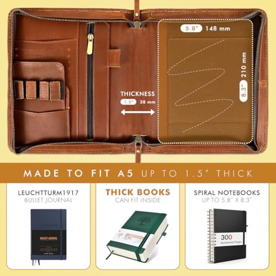 Leather A5 Portfolio Padfolio  - Leather Work Folio recension och pris