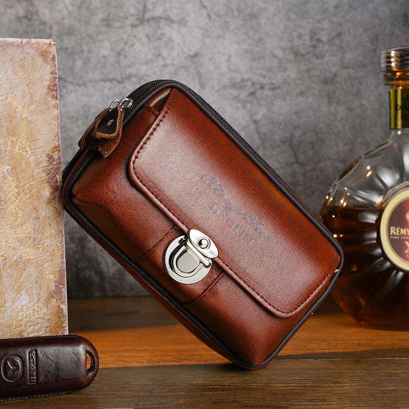 PU Leather Waist Pack for Men  - Leatherwork Fasteners recension och pris