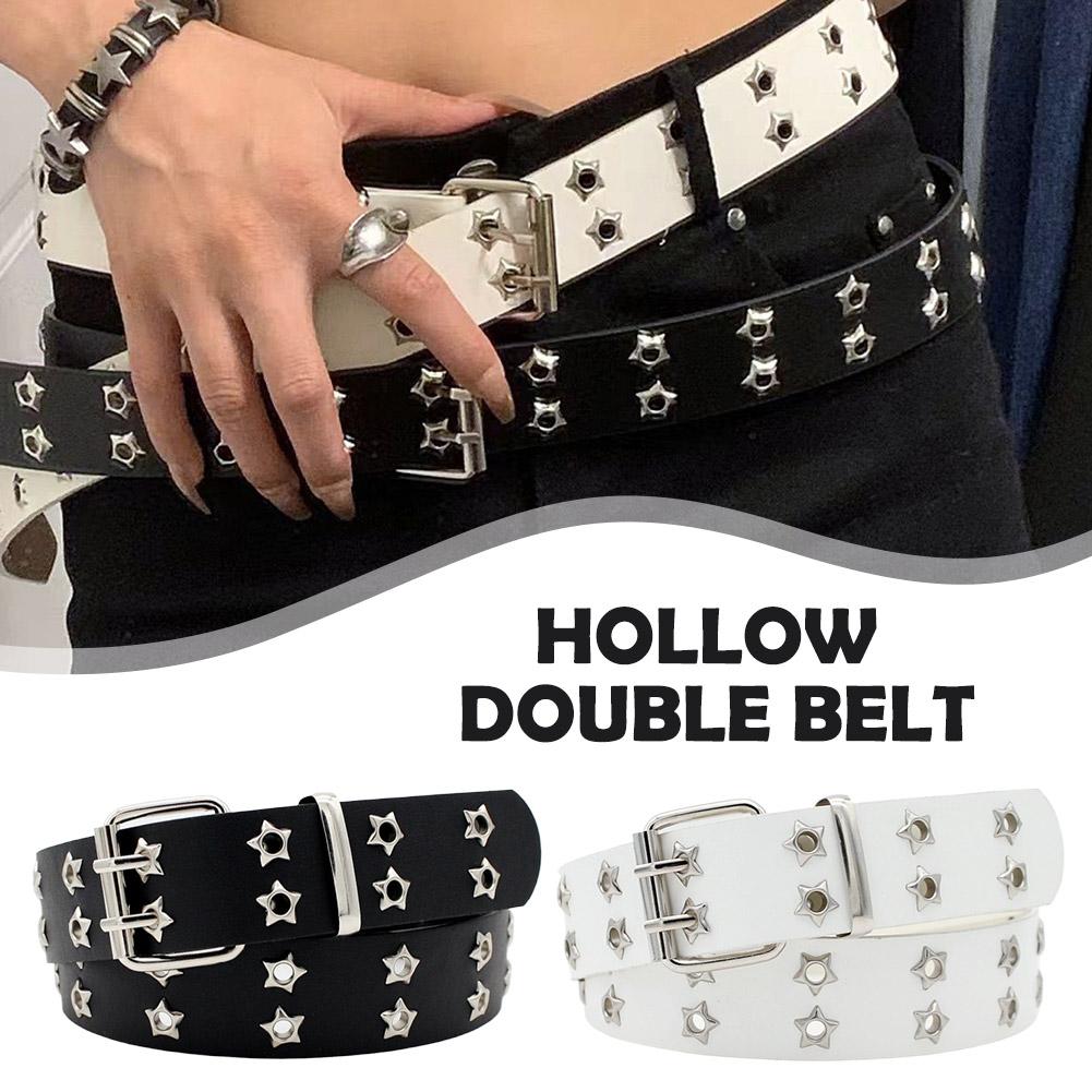Y2K Punk Rivet Leather Belts D - Leatherwork Eyelets recension och pris