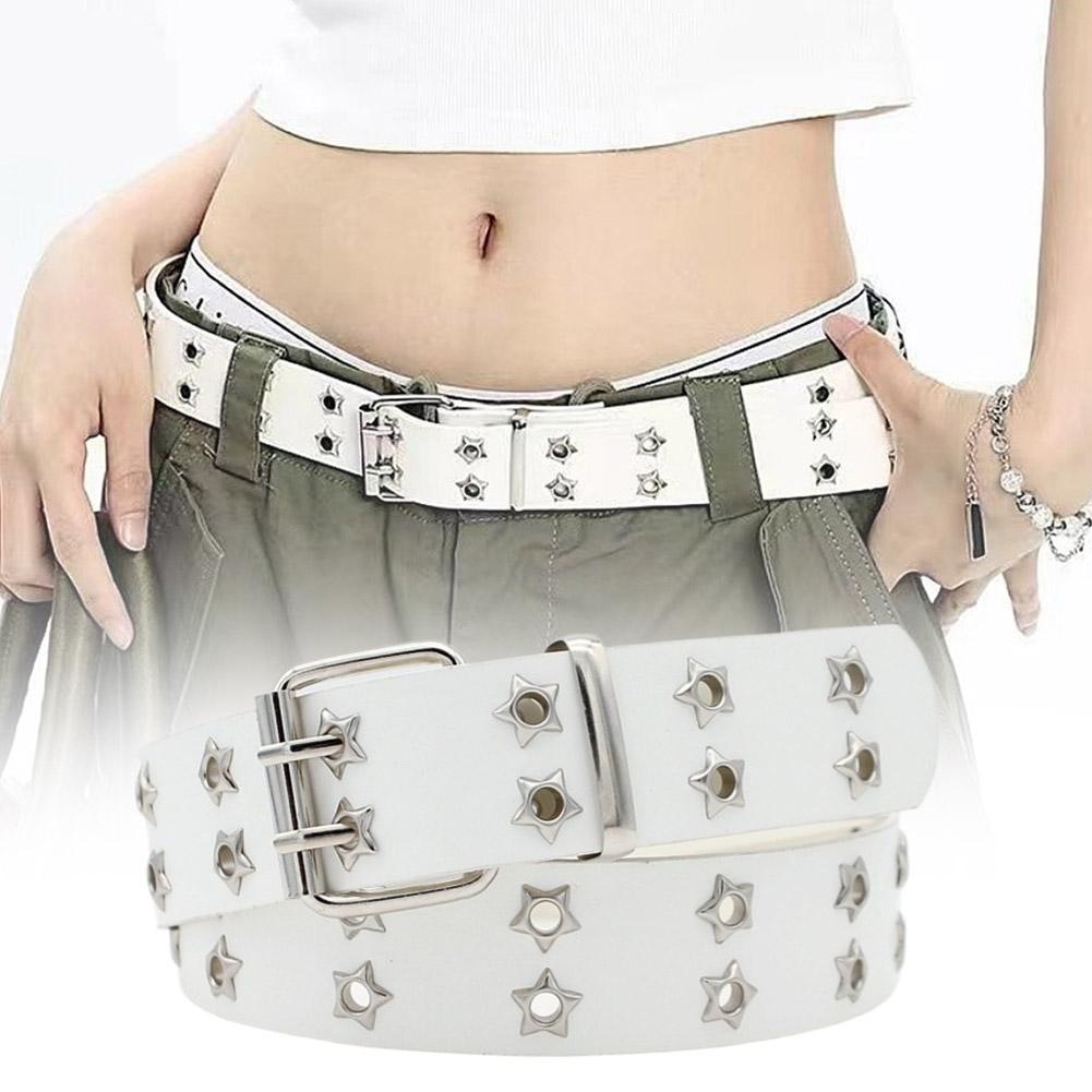 Y2K Punk Rivet Leather Belts D - Leatherwork Eyelets recension och pris