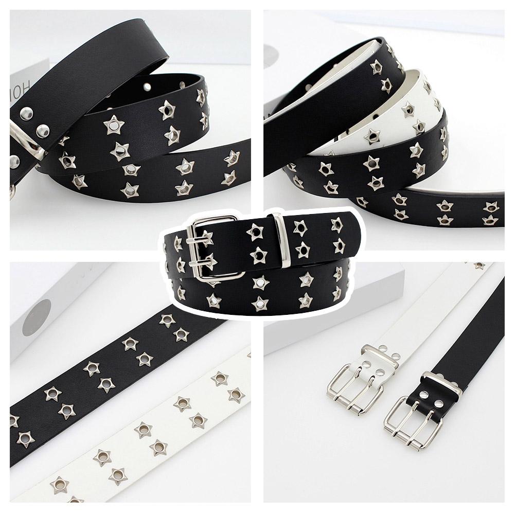 Y2K Punk Rivet Leather Belts D - Leatherwork Eyelets recension och pris