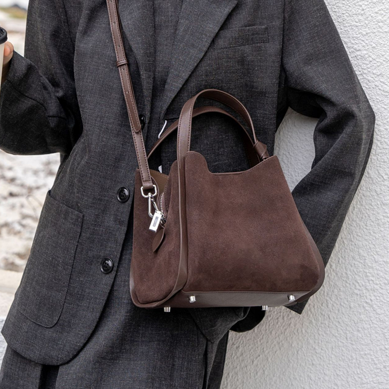 Burminsa Cowhide Suede Genuine - Leather Work Handbags For Women recension och pris