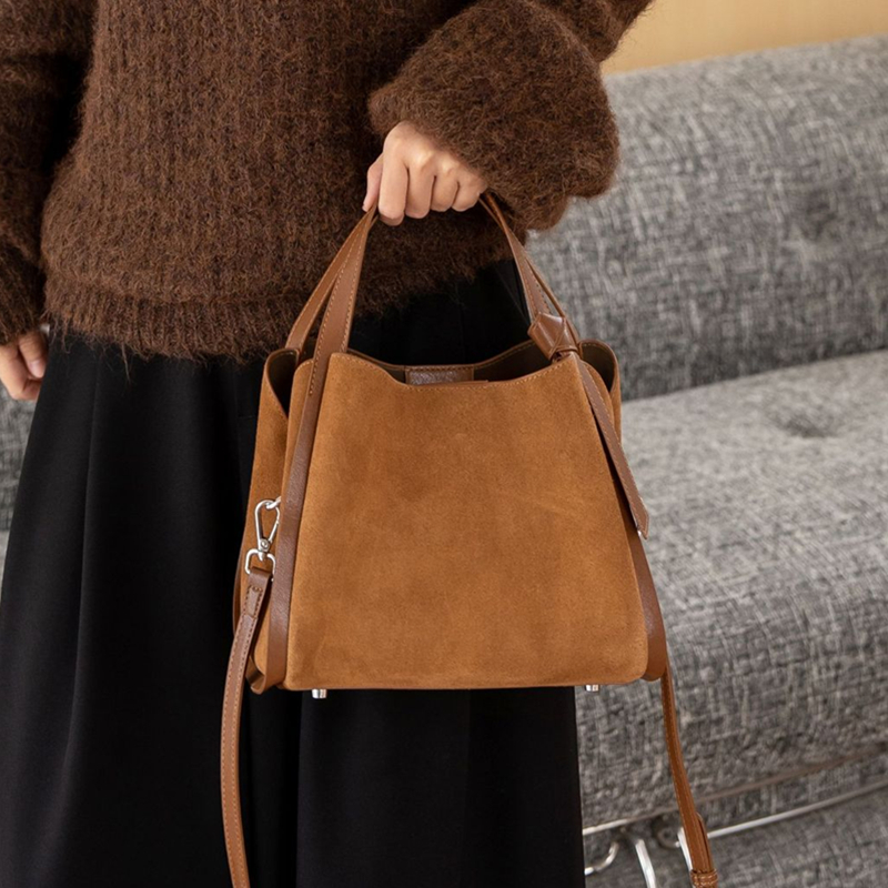 Burminsa Cowhide Suede Genuine - Leather Work Handbags For Women recension och pris