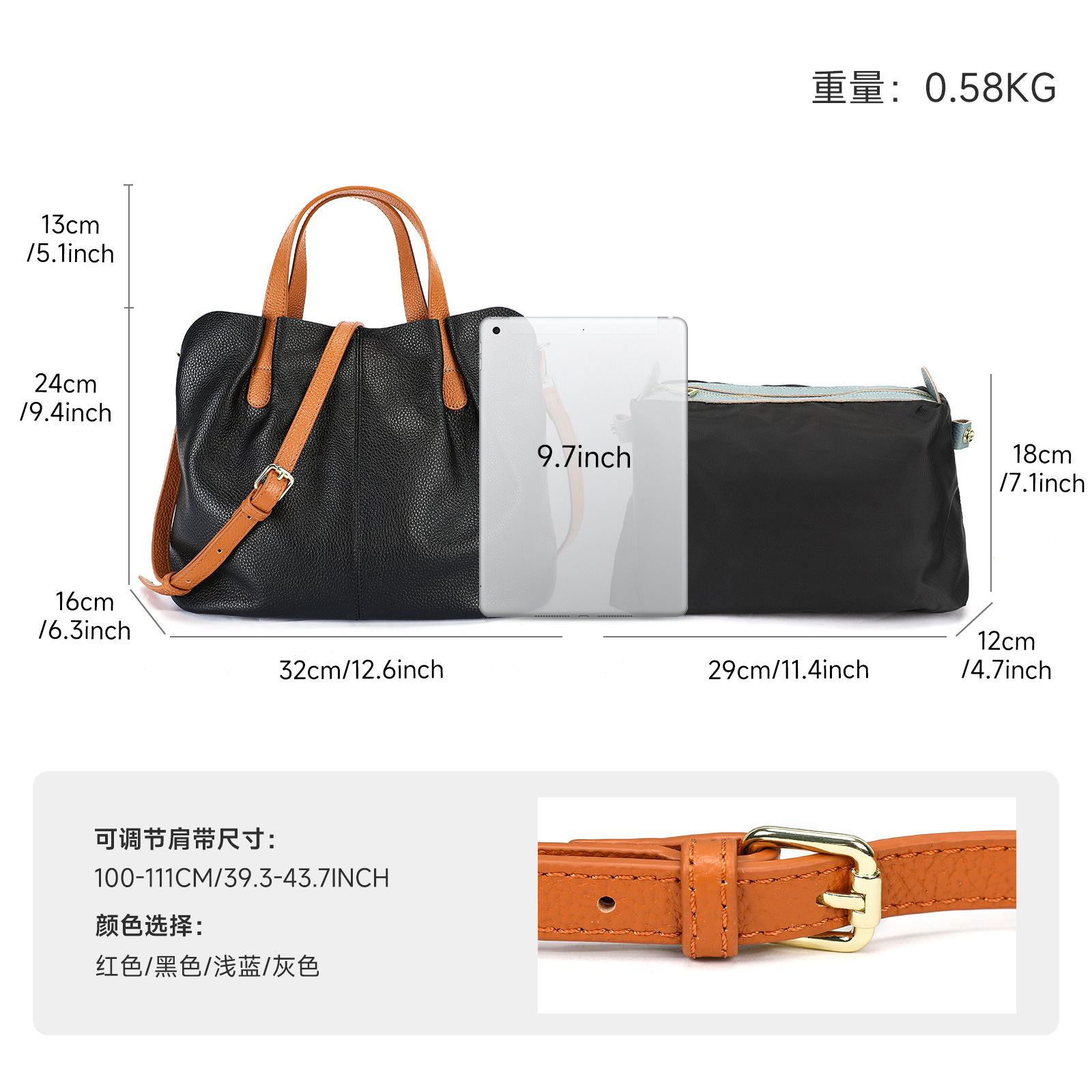 Niche Genuine Cowhide Tote Bag - Leather Work Handbags For Women recension och pris