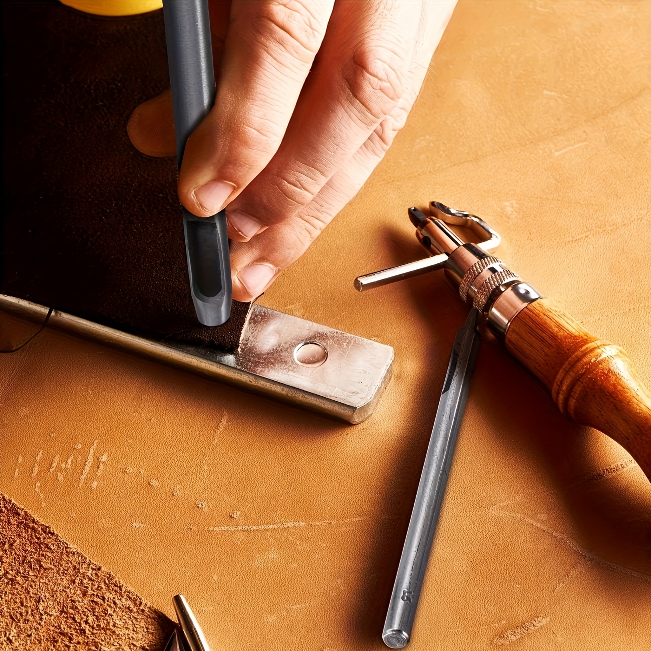 4Pcs Manual Leather Hole Punch - Leatherwork Manual recension och pris