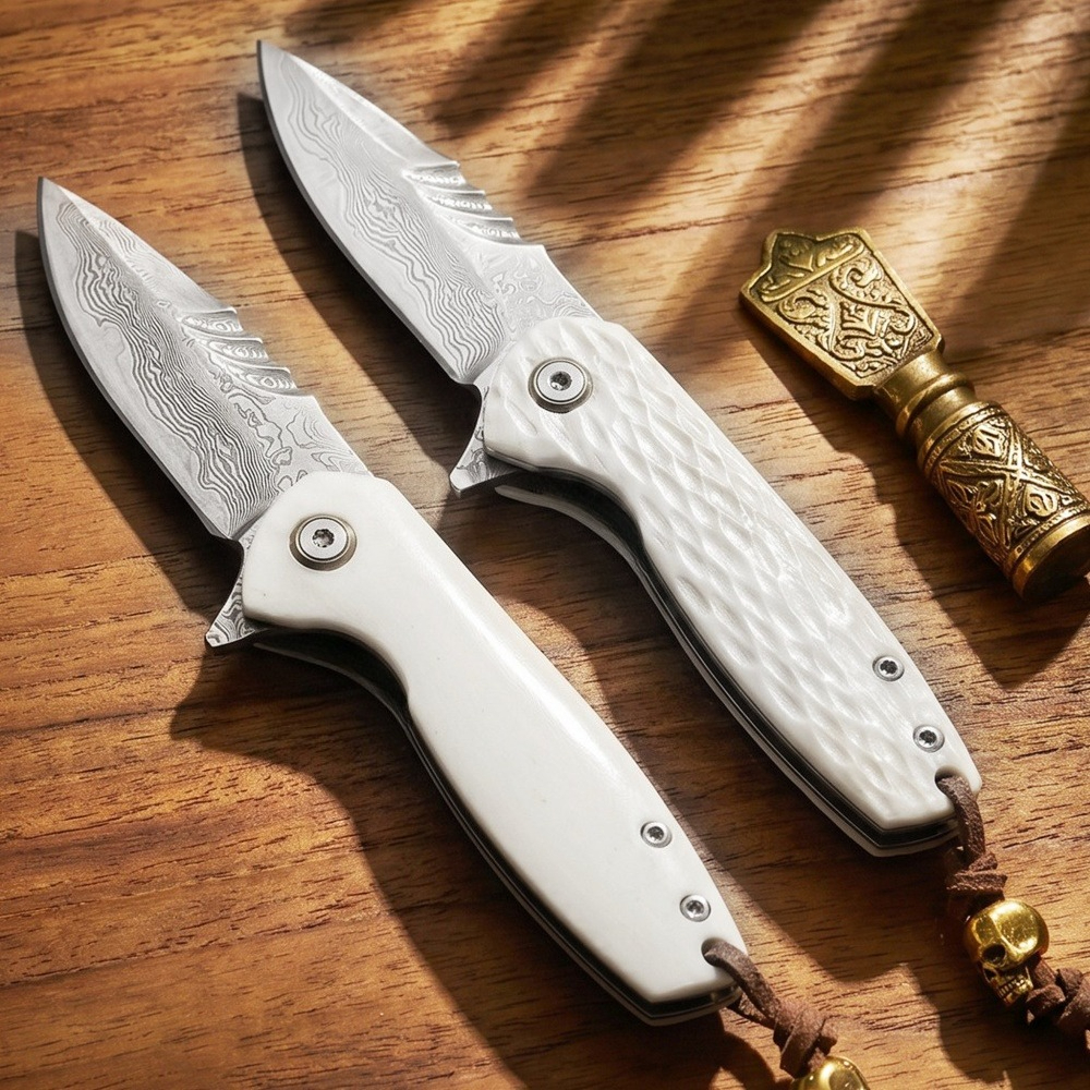 Damascus Blade Folding Pocket  - Bone Folder Tool recension och pris
