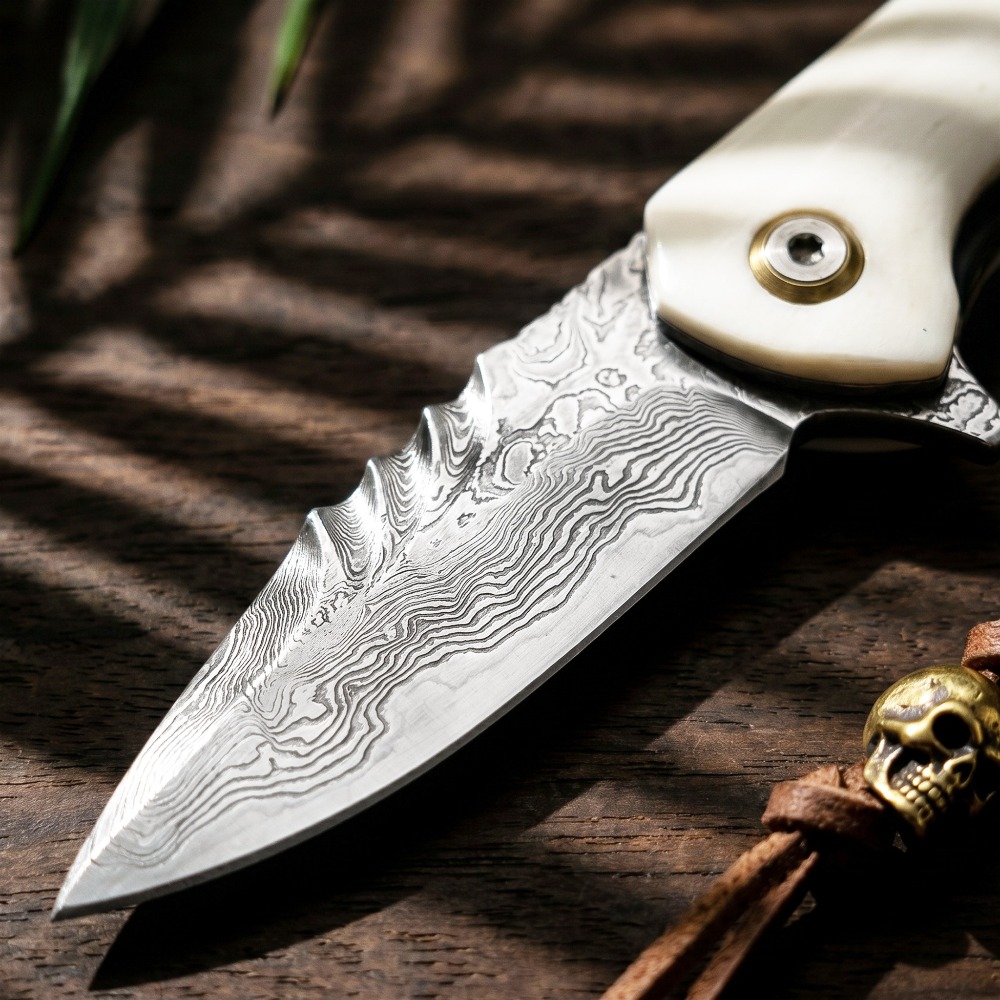 Damascus Blade Folding Pocket  - Bone Folder Tool recension och pris