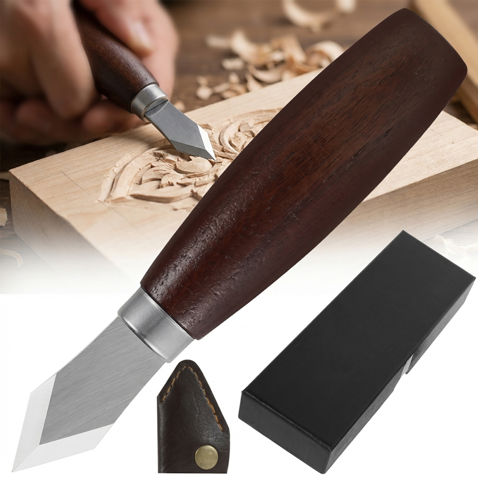 Marking Knife with Wooden Hand - Leatherwork Knife recension och pris