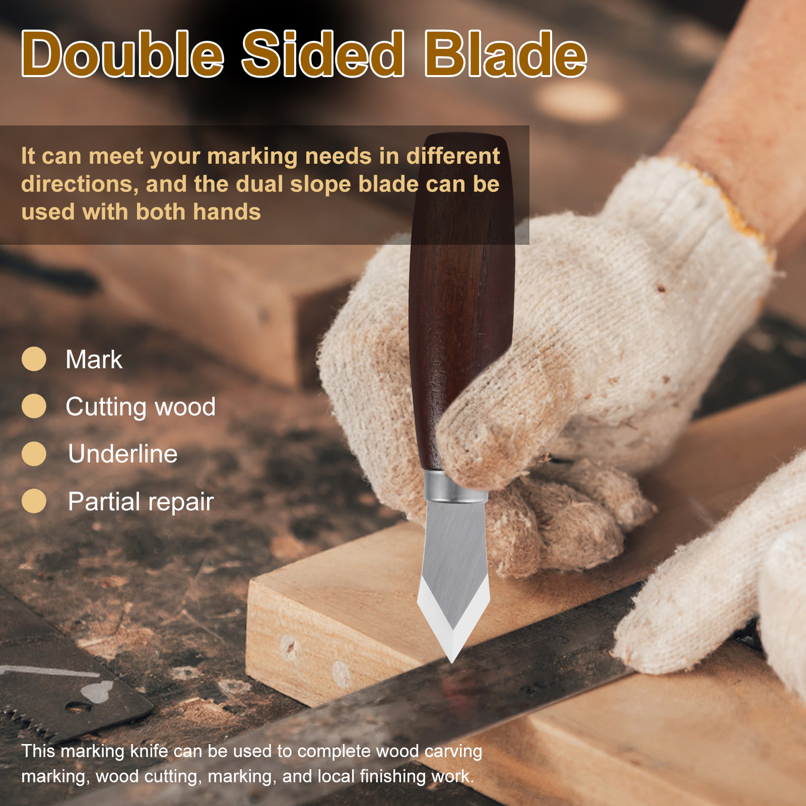 Marking Knife with Wooden Hand - Leatherwork Knife recension och pris