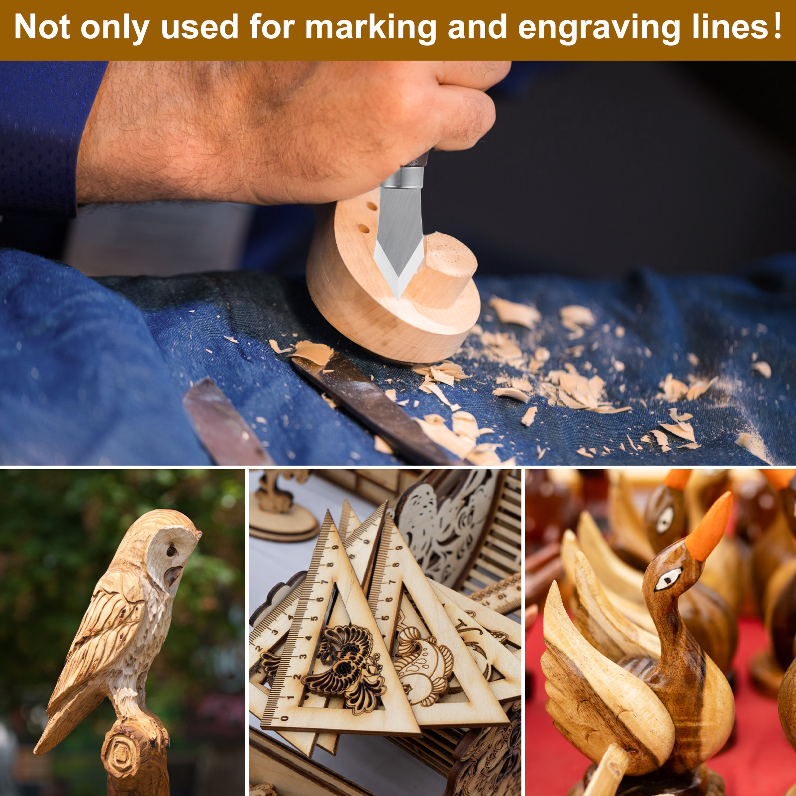 Marking Knife with Wooden Hand - Leatherwork Knife recension och pris