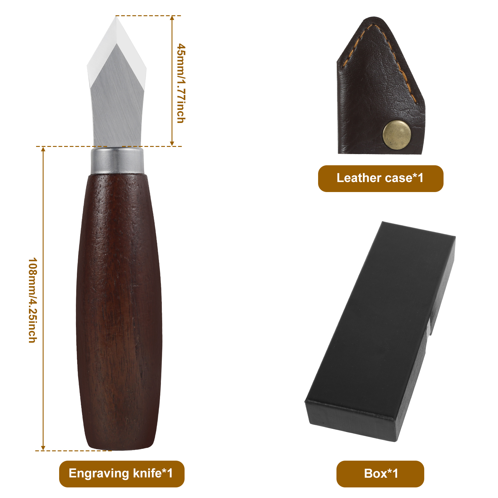 Marking Knife with Wooden Hand - Leatherwork Knife recension och pris