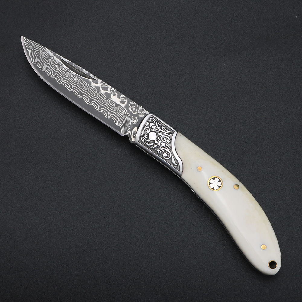 Bull bone Damascus steel foldi - Bone Folder Tool recension och pris