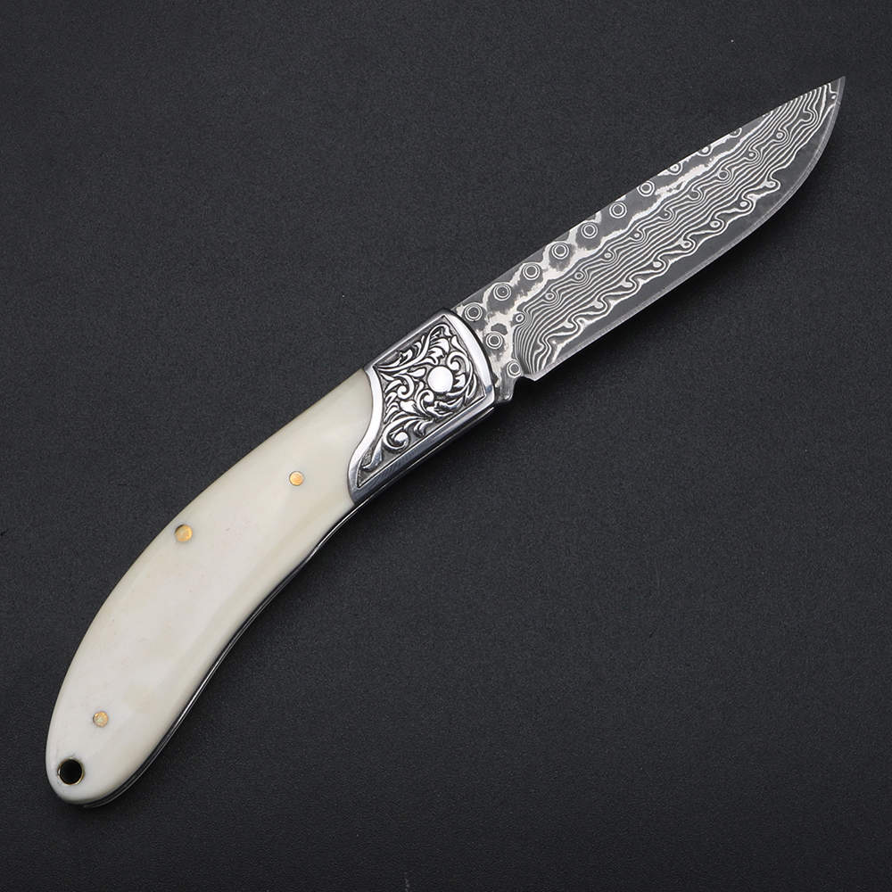 Bull bone Damascus steel foldi - Bone Folder Tool recension och pris