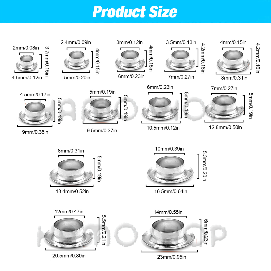 50set Silver Colors Metal Eyel - Leatherwork Eyelets recension och pris