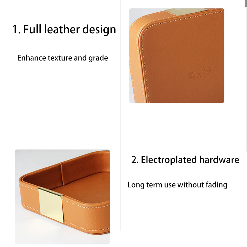 Leather Desk Tray Desktop Stor - Leatherwork Table recension och pris