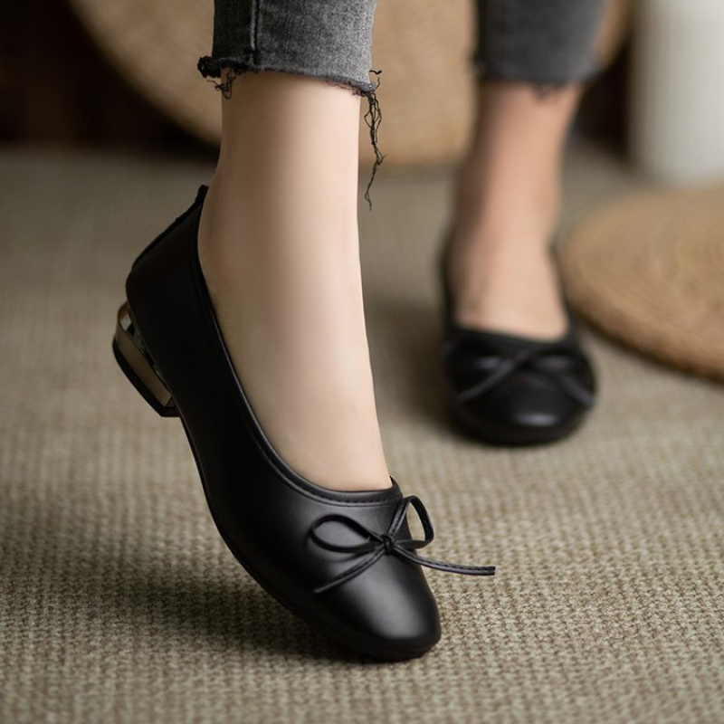 Elegant Bowknot Flat Shoes for - For Leather Work recension och pris