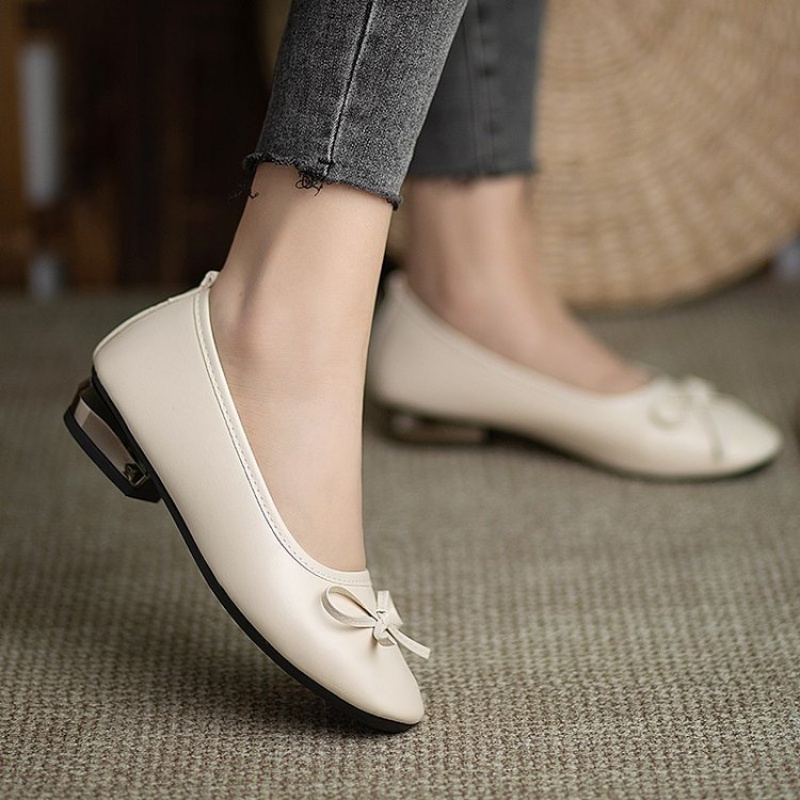 Elegant Bowknot Flat Shoes for - For Leather Work recension och pris